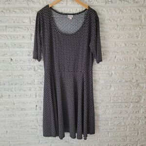 LuLaRoe Gray Fit and Flare Midi Dress